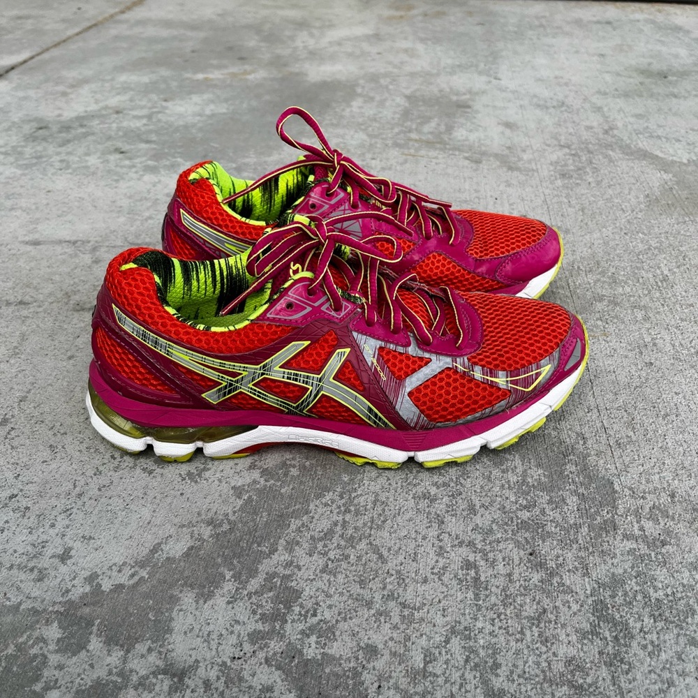 ASICS Women's Orange, Pink and Lime Athletic Shoes